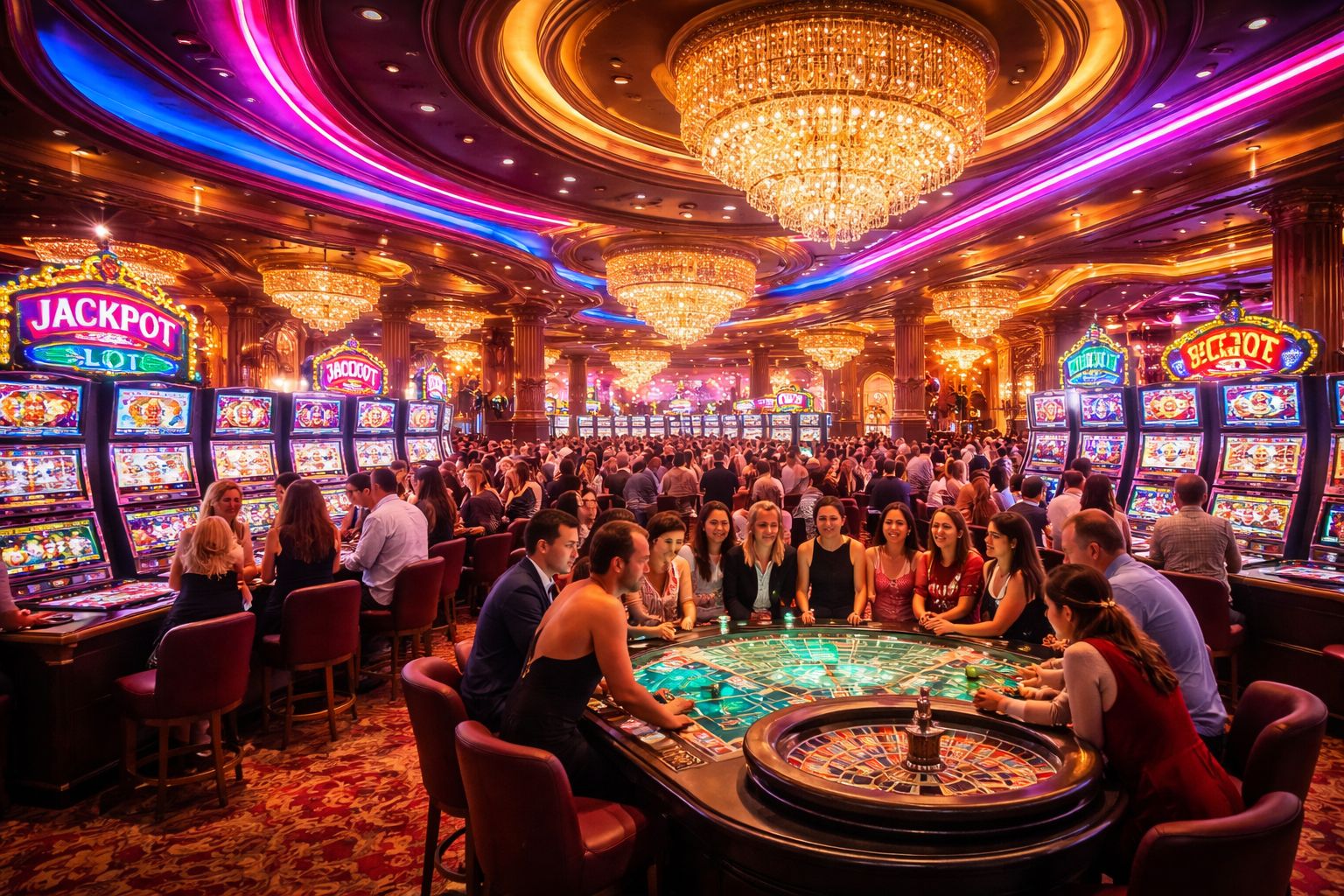 REDMI 62 casino lobby banner with colorful gaming atmosphere